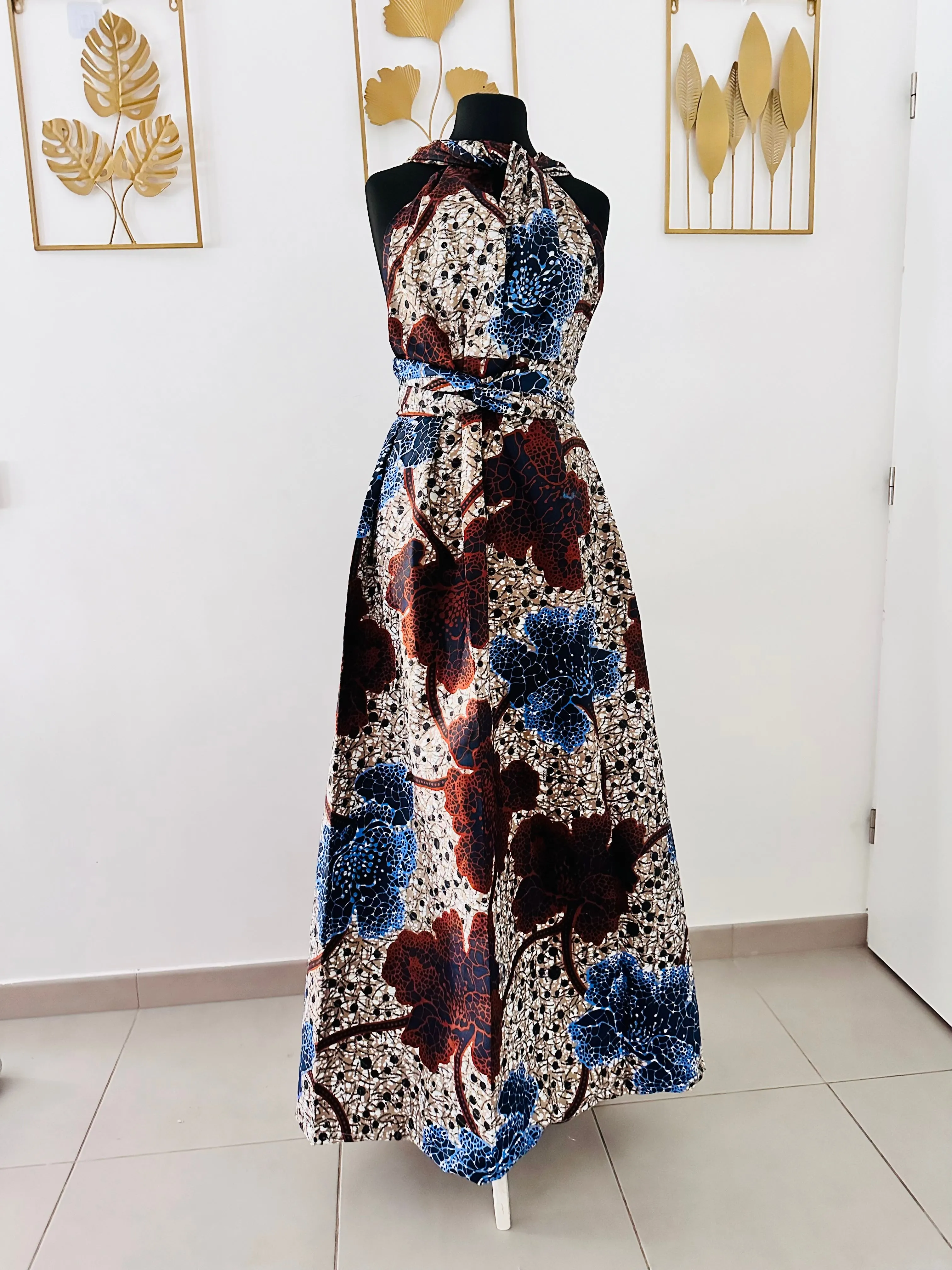 Robe de soirée africaine - Robe convertible en wax