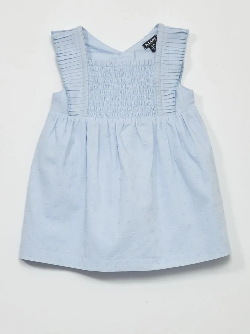 Robe en voile de coton + culotte - 2 pièces - Bleu