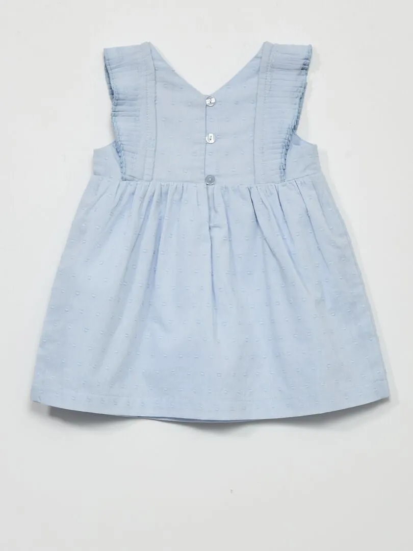 Robe en voile de coton + culotte - 2 pièces - Bleu