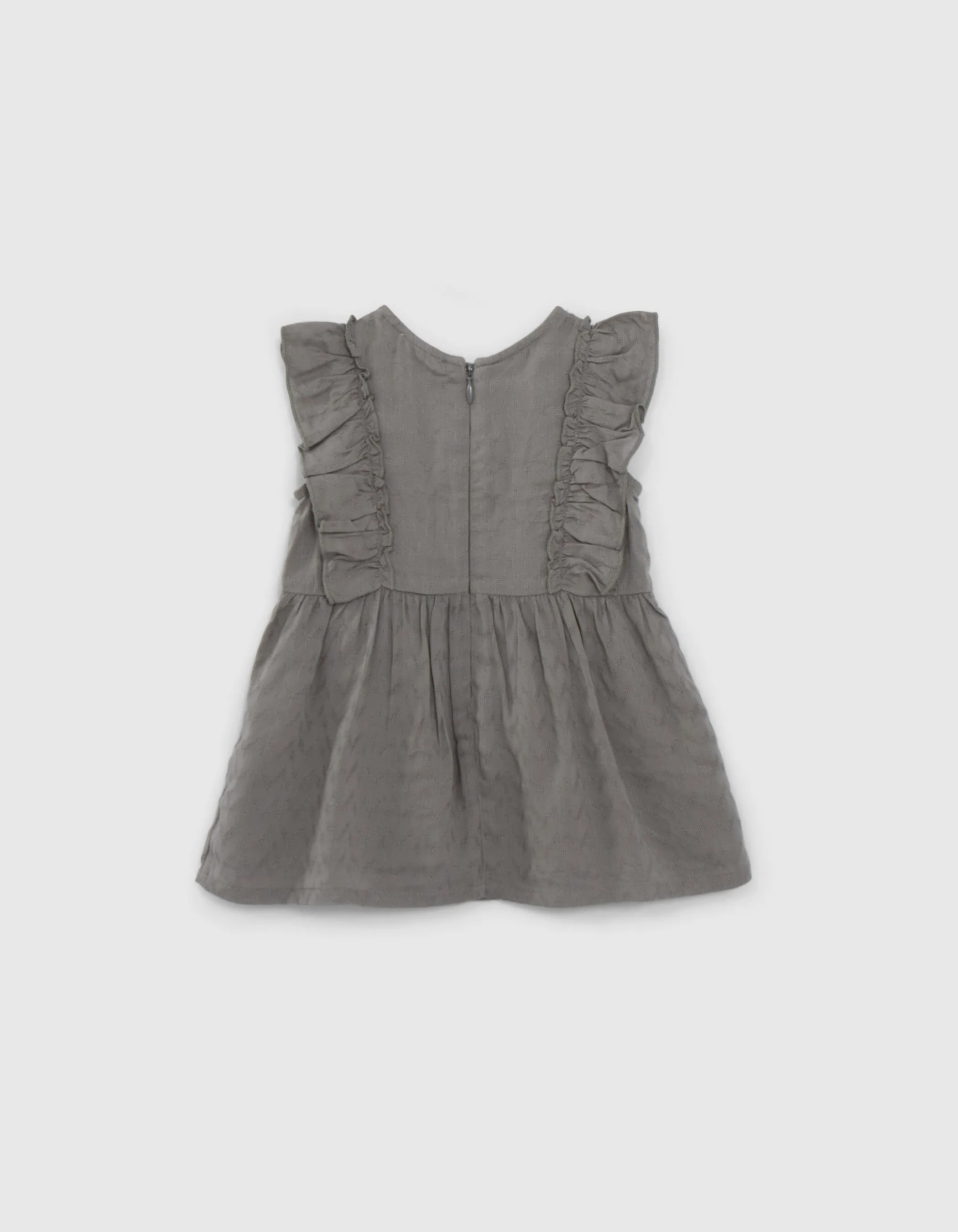 Robe LENZING™ ECOVERO™ jacquard chevrons brodé bébé fille