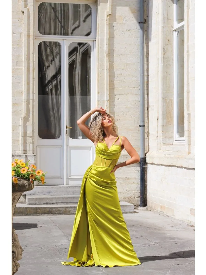 Robe longue corset - vert