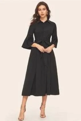 Robe longue noire style bohème