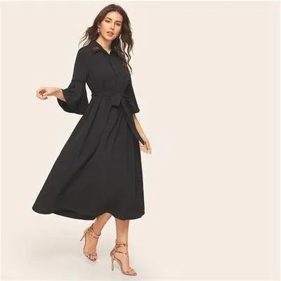 Robe longue noire style bohème