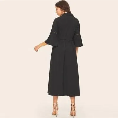 Robe longue noire style bohème