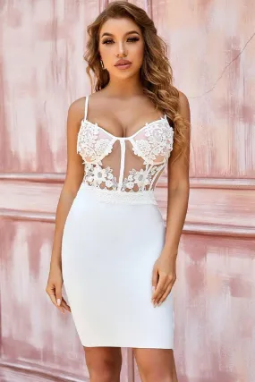 Robe Moulante Blanche Dentelle