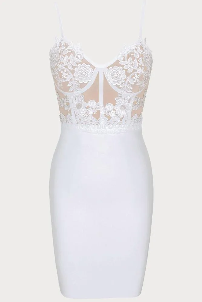 Robe Moulante Blanche Dentelle