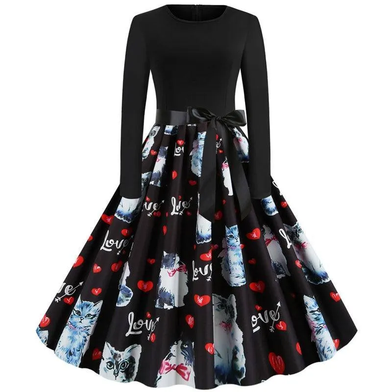 Robe vintage Chats d'Amour