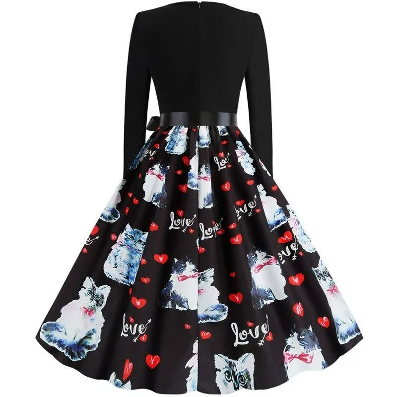 Robe vintage Chats d'Amour