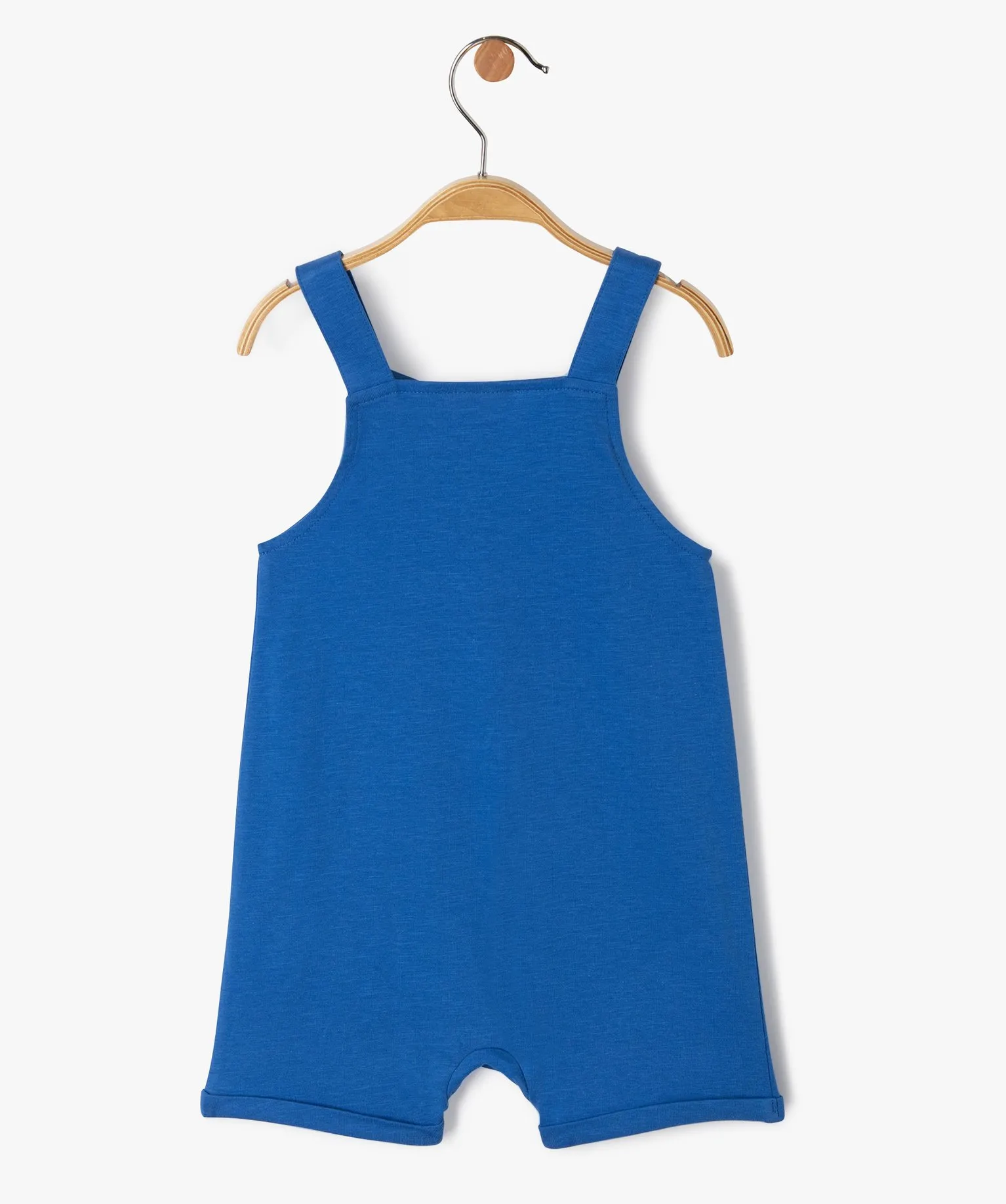 salopette courte bebe garcon en jersey de coton bleu shorts et bermudas