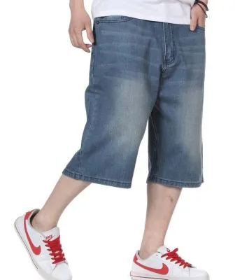 Short Baggy Uni en Denim pour Homme Effet Délavé