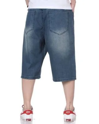 Short Baggy Uni en Denim pour Homme Effet Délavé