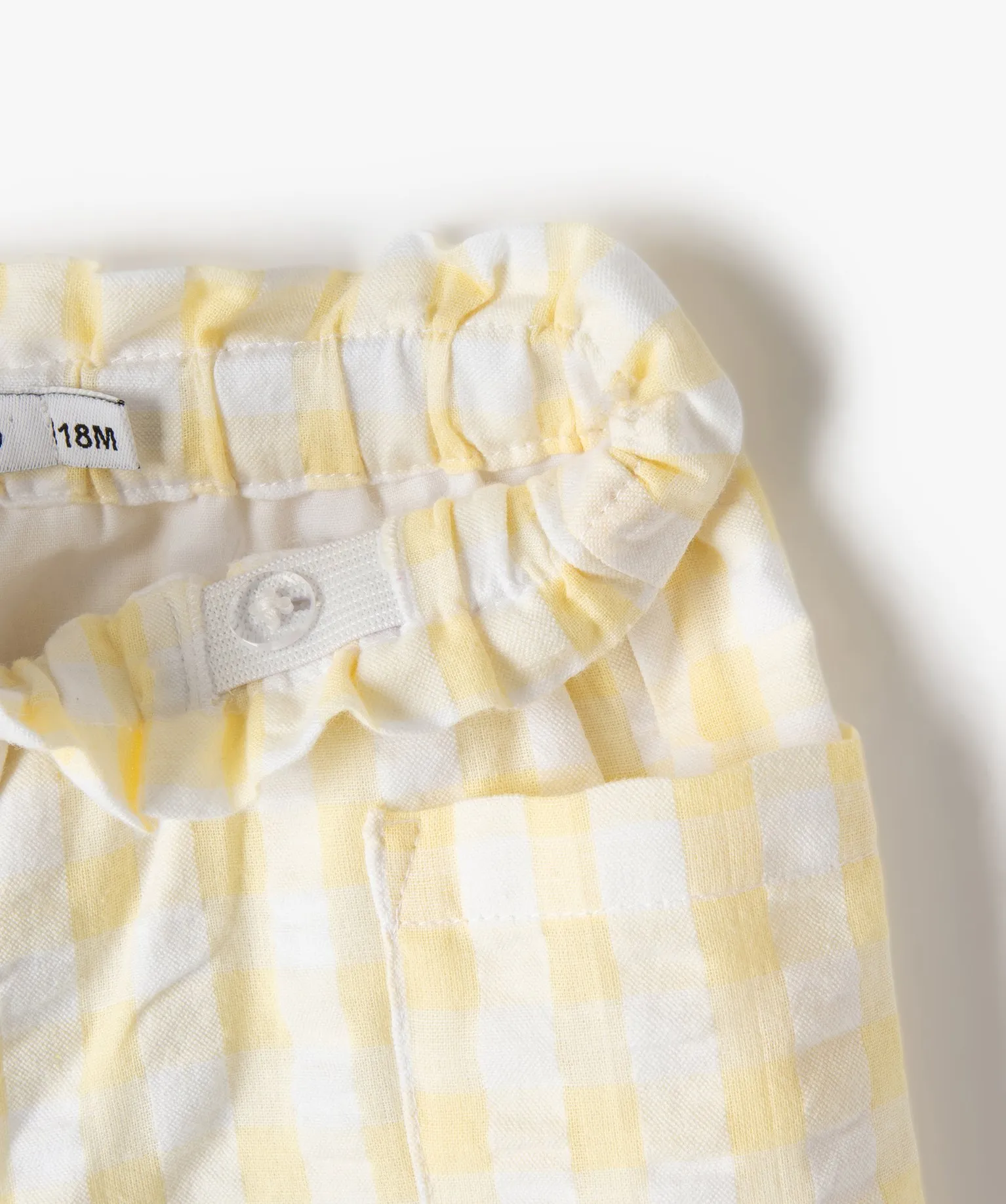 short bebe fille en voile de coton raye jaune shorts