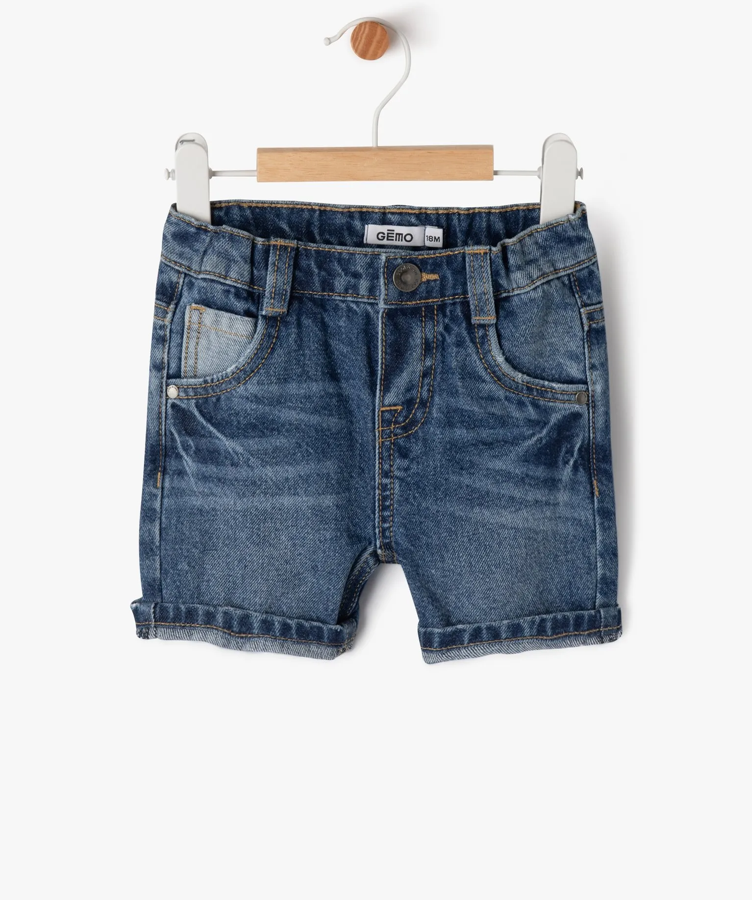 short en jean delave bebe garcon bleu shorts