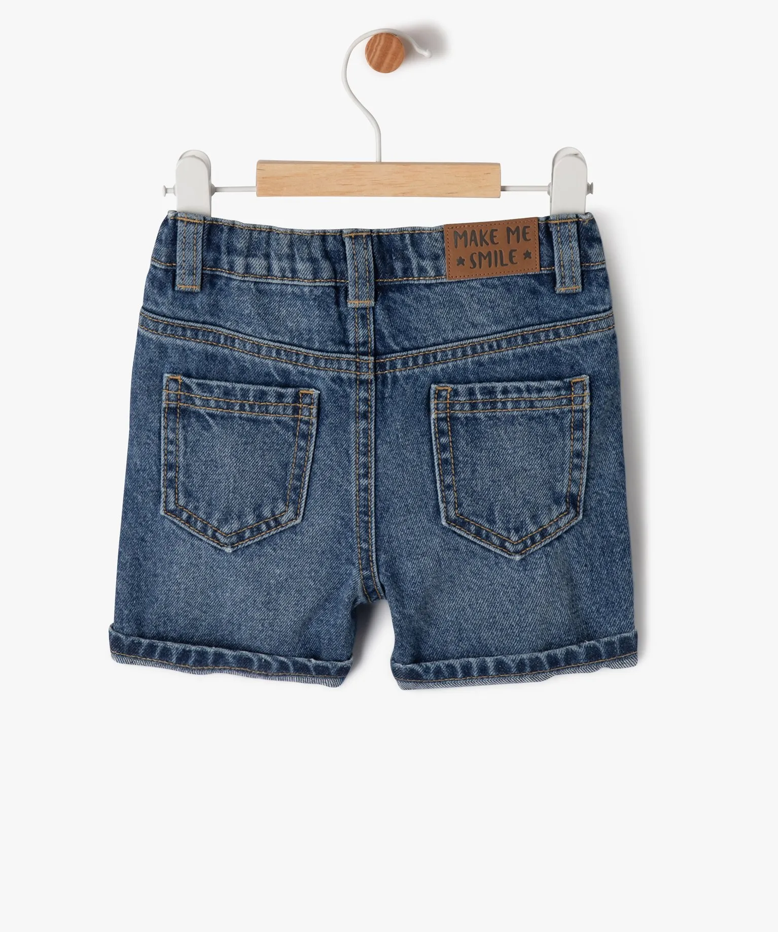 short en jean delave bebe garcon bleu shorts