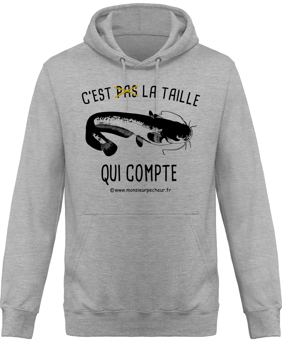 Sweat Capuche C'est la taille qui compte (Silure)