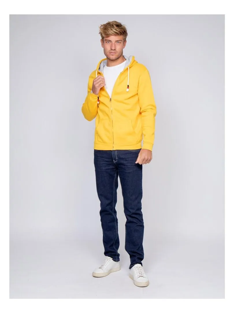 Sweat zippé capuche WAMS - Jaune