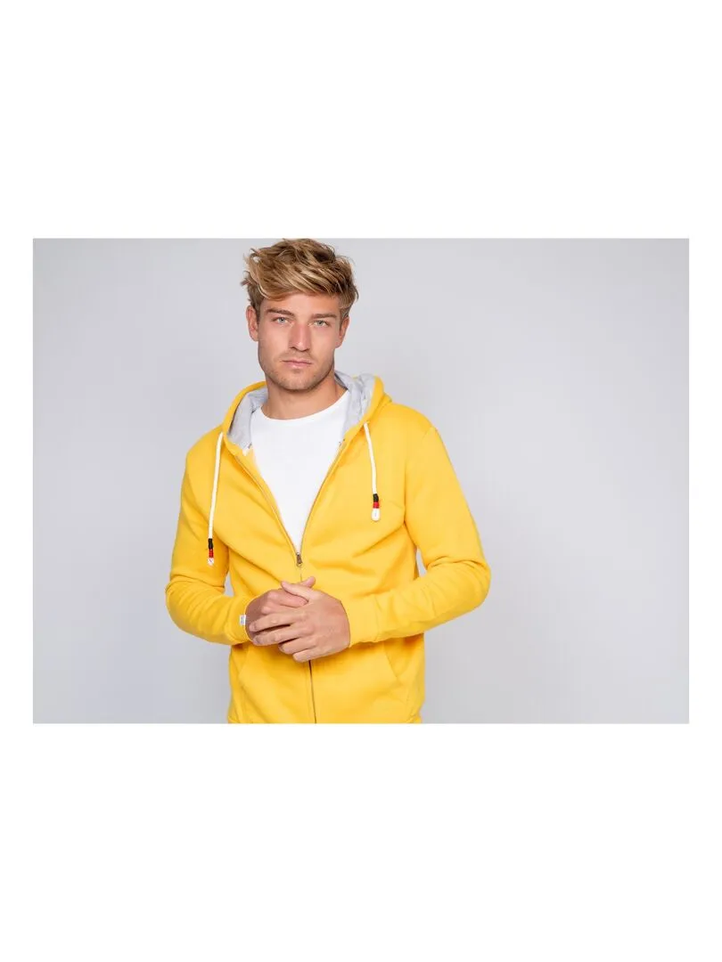 Sweat zippé capuche WAMS - Jaune