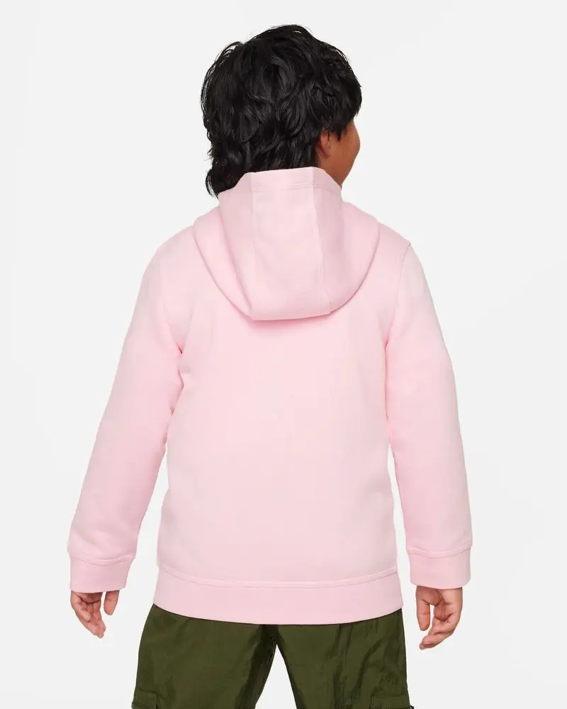 Sweat zippé à capuche Nike Sportswear Club Rose pour enfant