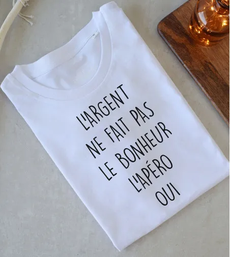 T-shirt 100% Coton bio - L'argent ne fait pas le bonheur