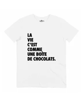 T-shirt La Vie C'est Comme Une Boîte de Chocolats - Forrest Gump | Grafitee