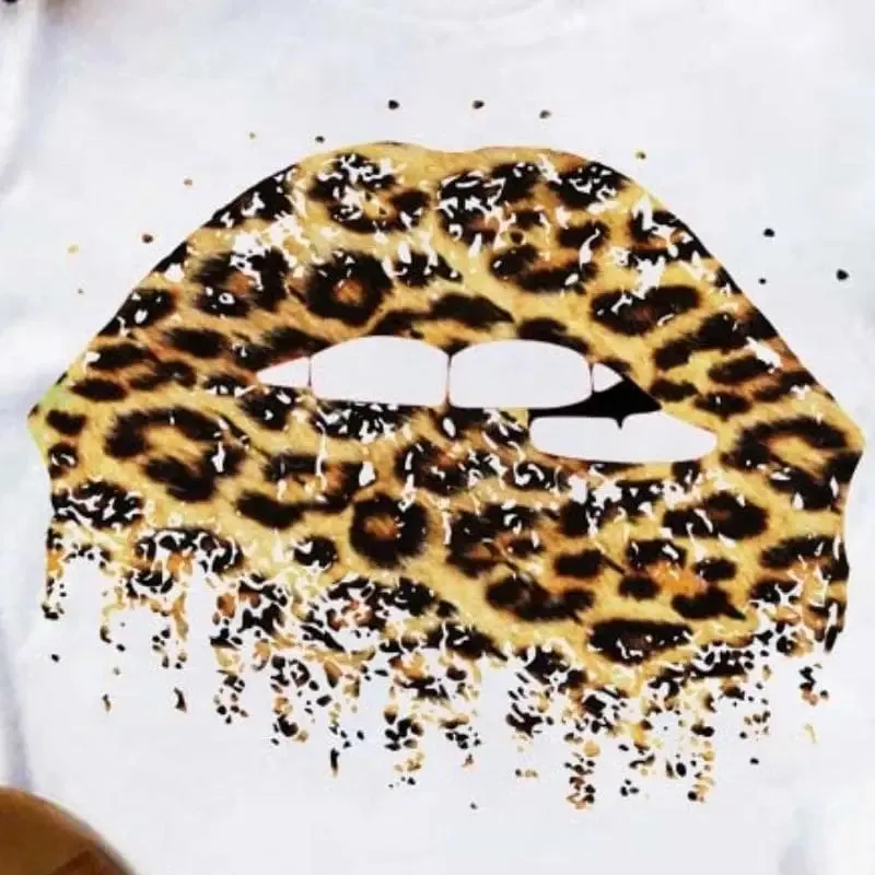 T-Shirt Léopard Bouche Motif 5