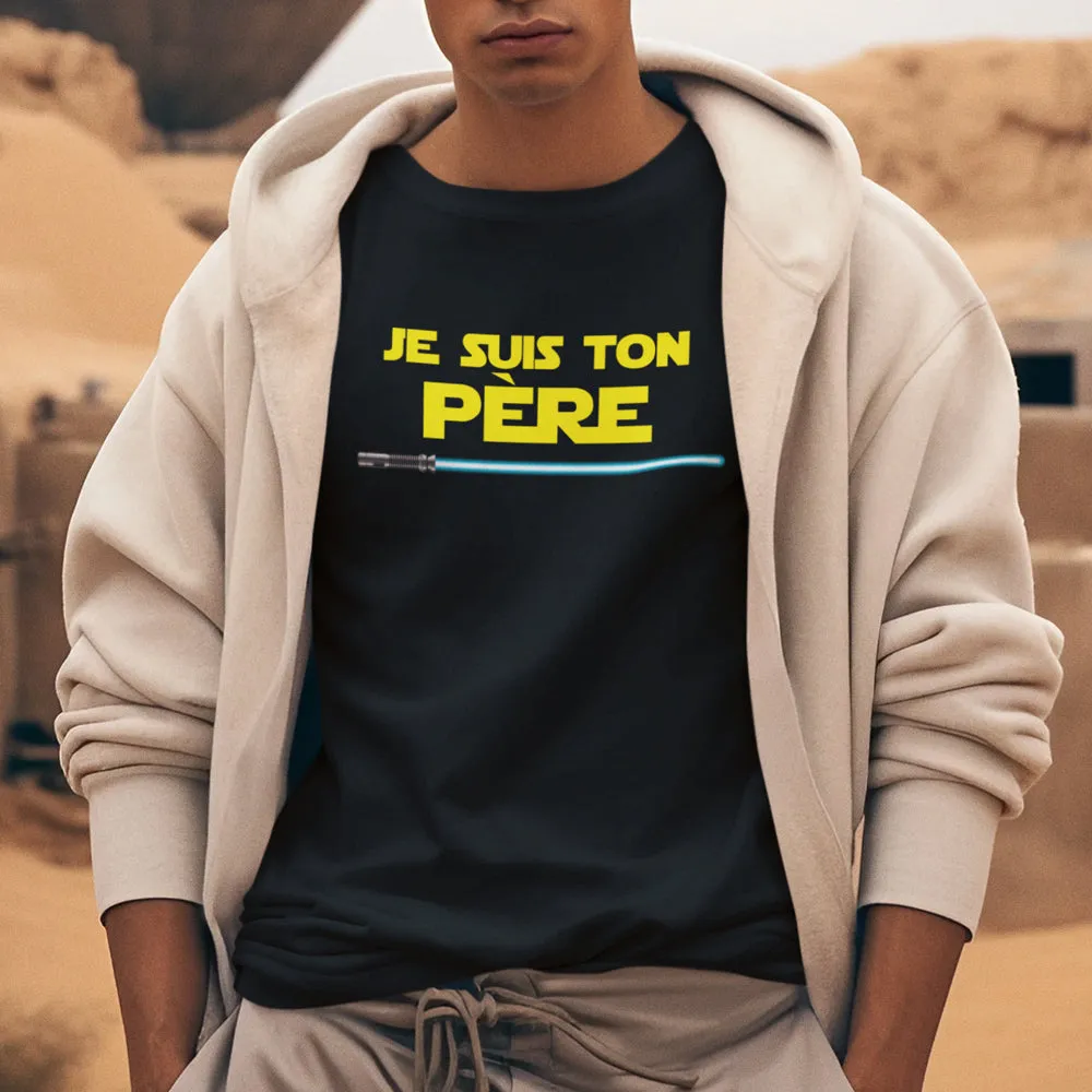 T-Shirt Noir Homme | Humour Je suis ton père | idée cadeau maman | 100% coton, Coupe Régulière