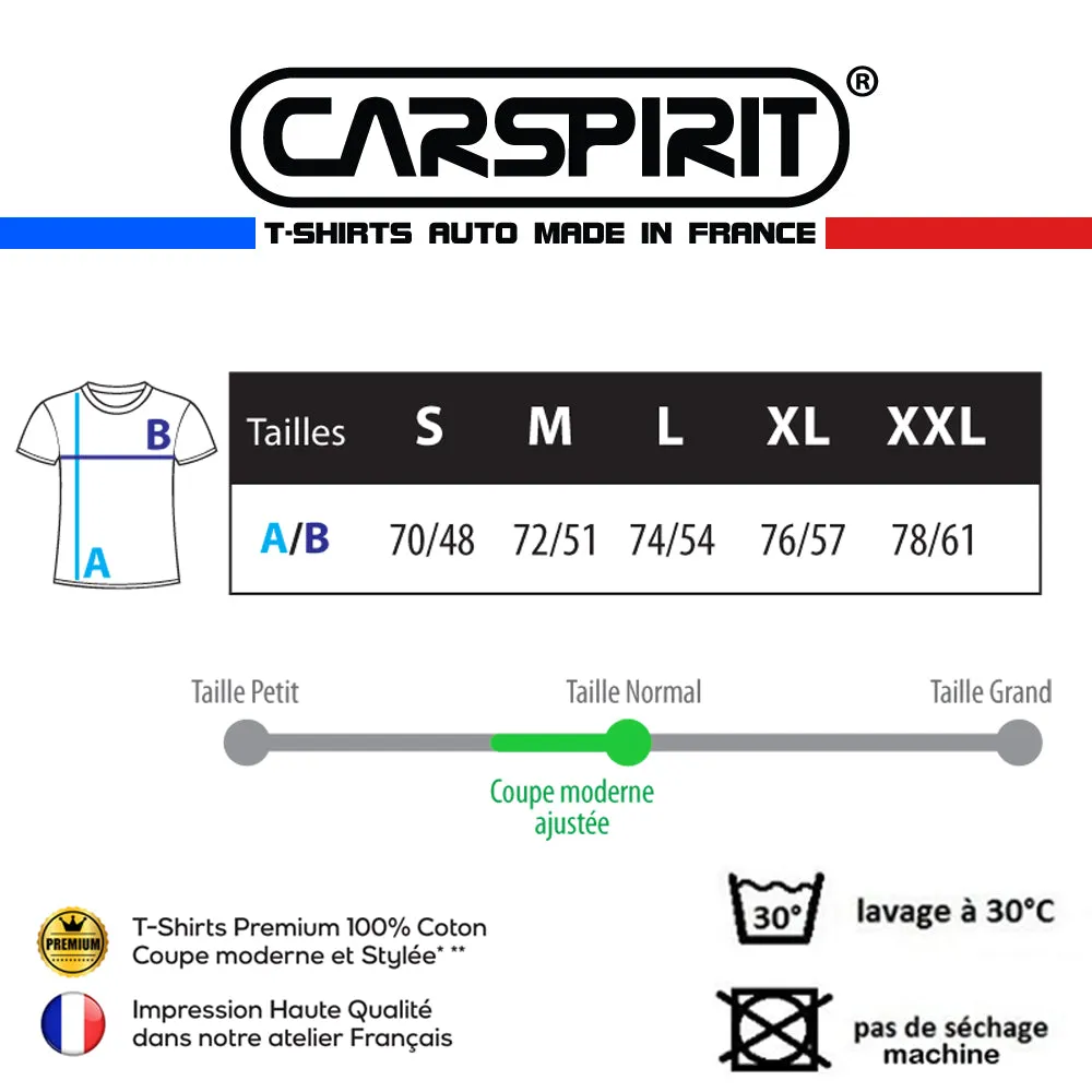 T-Shirt Noir Homme LOVE Car | 100% coton Bio, coupe régulière | idée cadeau fan voiture et mécanique