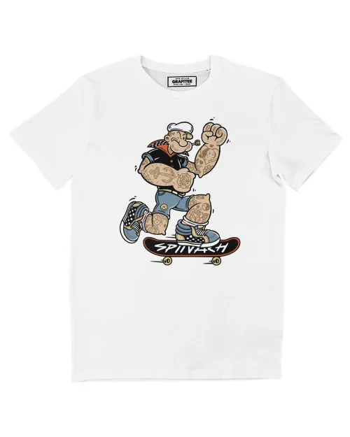 T-shirt Popeye Skateur - Sailor Man en Skateboard | Grafitee