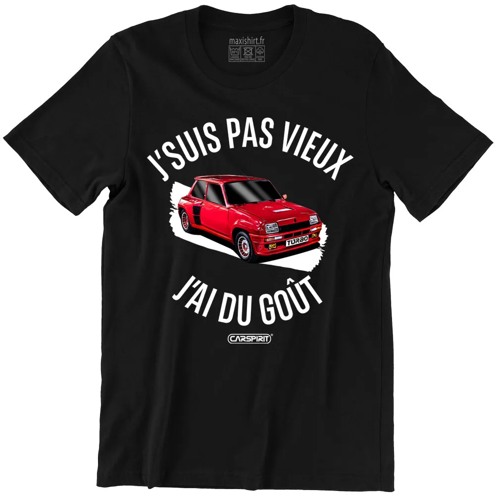 T-Shirt R5 Turbo | Humour auto homme | j'suis pas vieux j'ai du goût | 100% coton Bio, coupe régulière | idée cadeau fan voiture