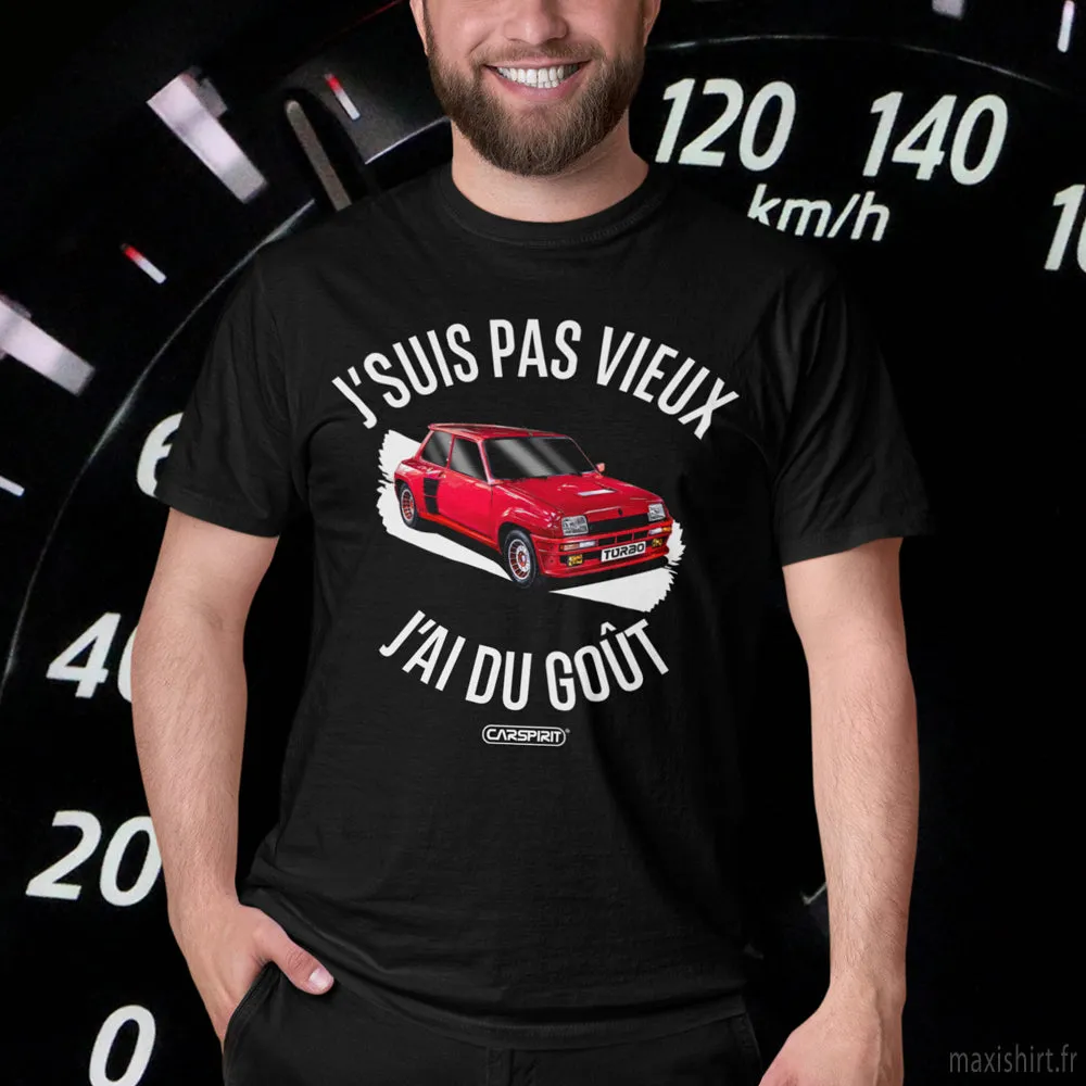 T-Shirt R5 Turbo | Humour auto homme | j'suis pas vieux j'ai du goût | 100% coton Bio, coupe régulière | idée cadeau fan voiture