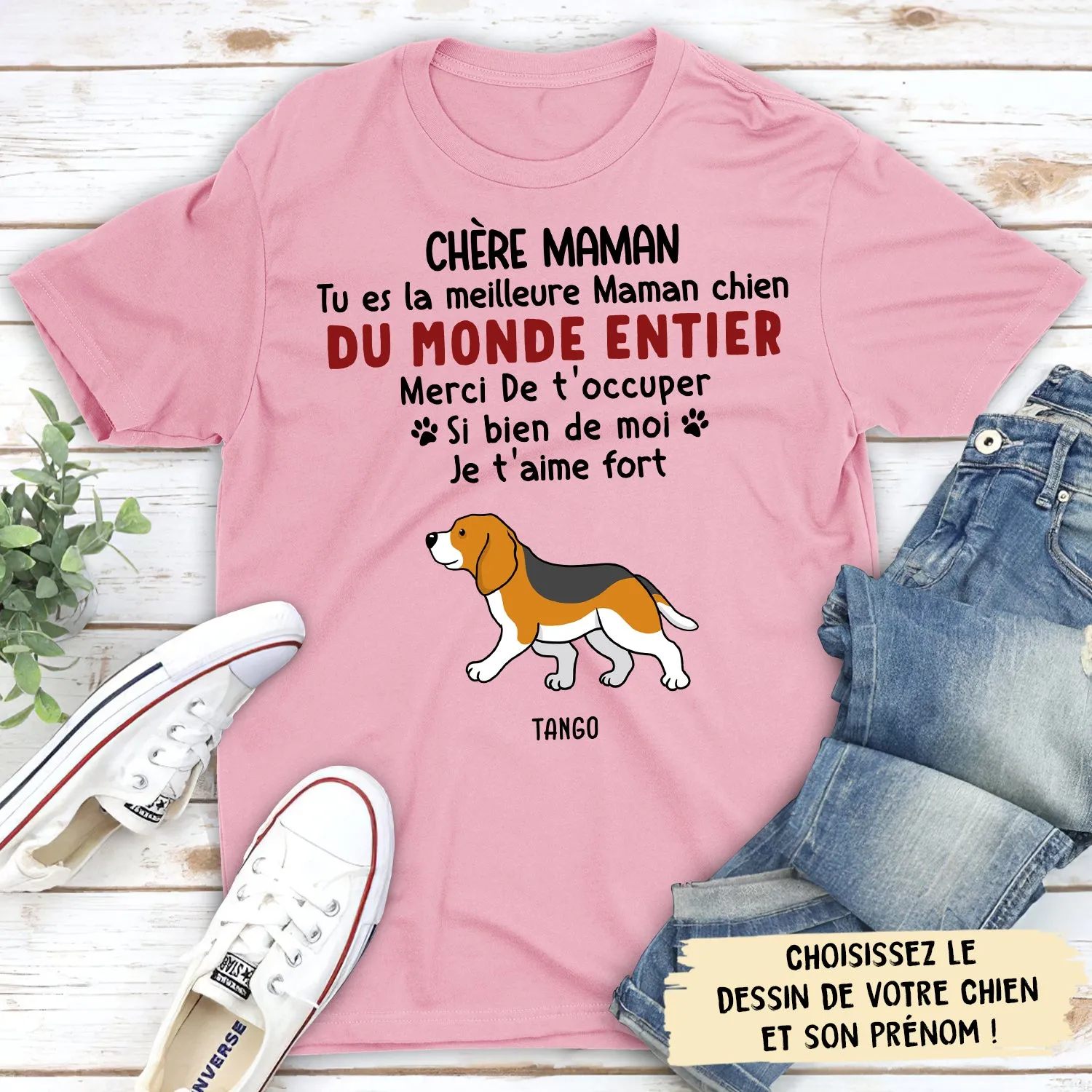 T-shirt Unisex Personnalisé - Merci Papa Maman Pour Tout (version 2)