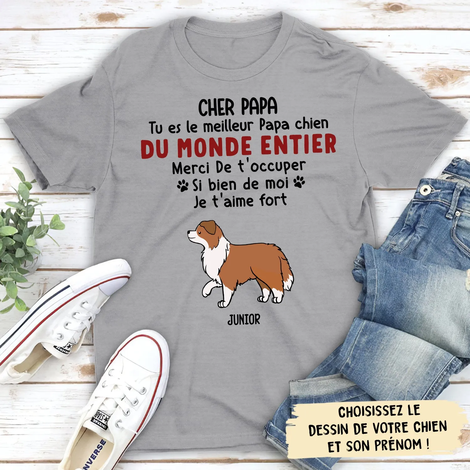 T-shirt Unisex Personnalisé - Merci Papa Maman Pour Tout (version 2)