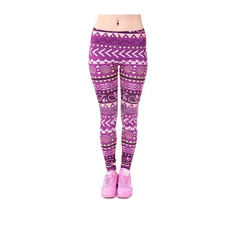 Vente à prix dégressif de pantalon legging mauve à motif patchwork