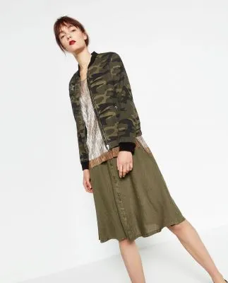 Veste baseball pour femme avec motif camouflage