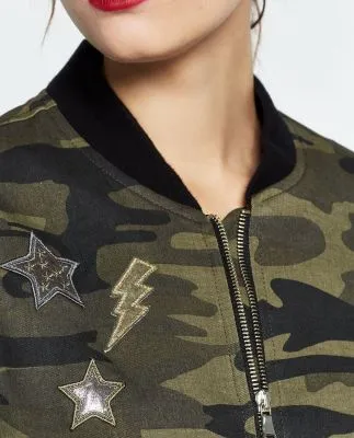 Veste baseball pour femme avec motif camouflage