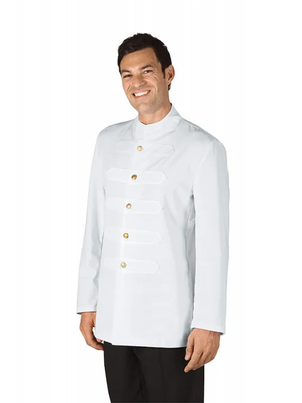 Veste Coreana avec Boutons Brodés Blanc