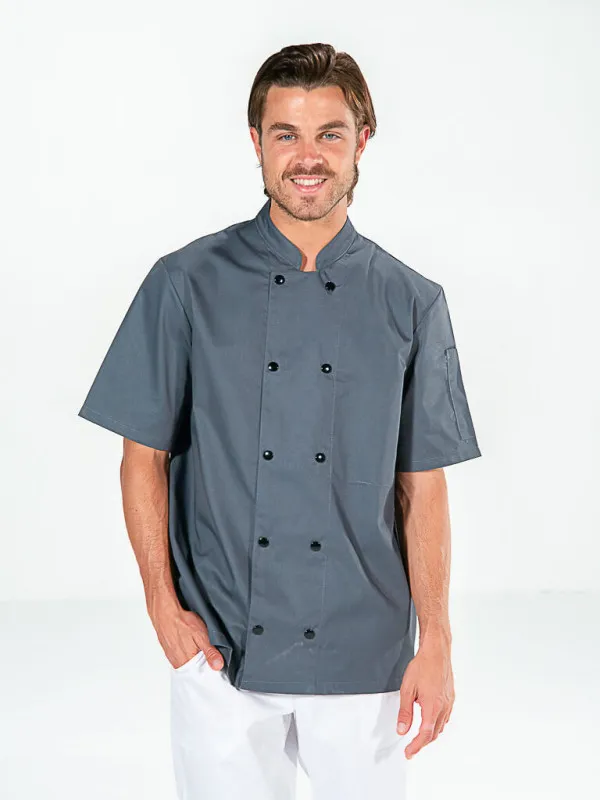 Veste de cuisine manches courtes Gris Mixte FABRICE