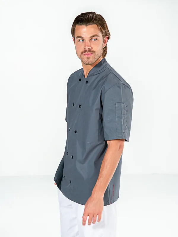 Veste de cuisine manches courtes Gris Mixte FABRICE