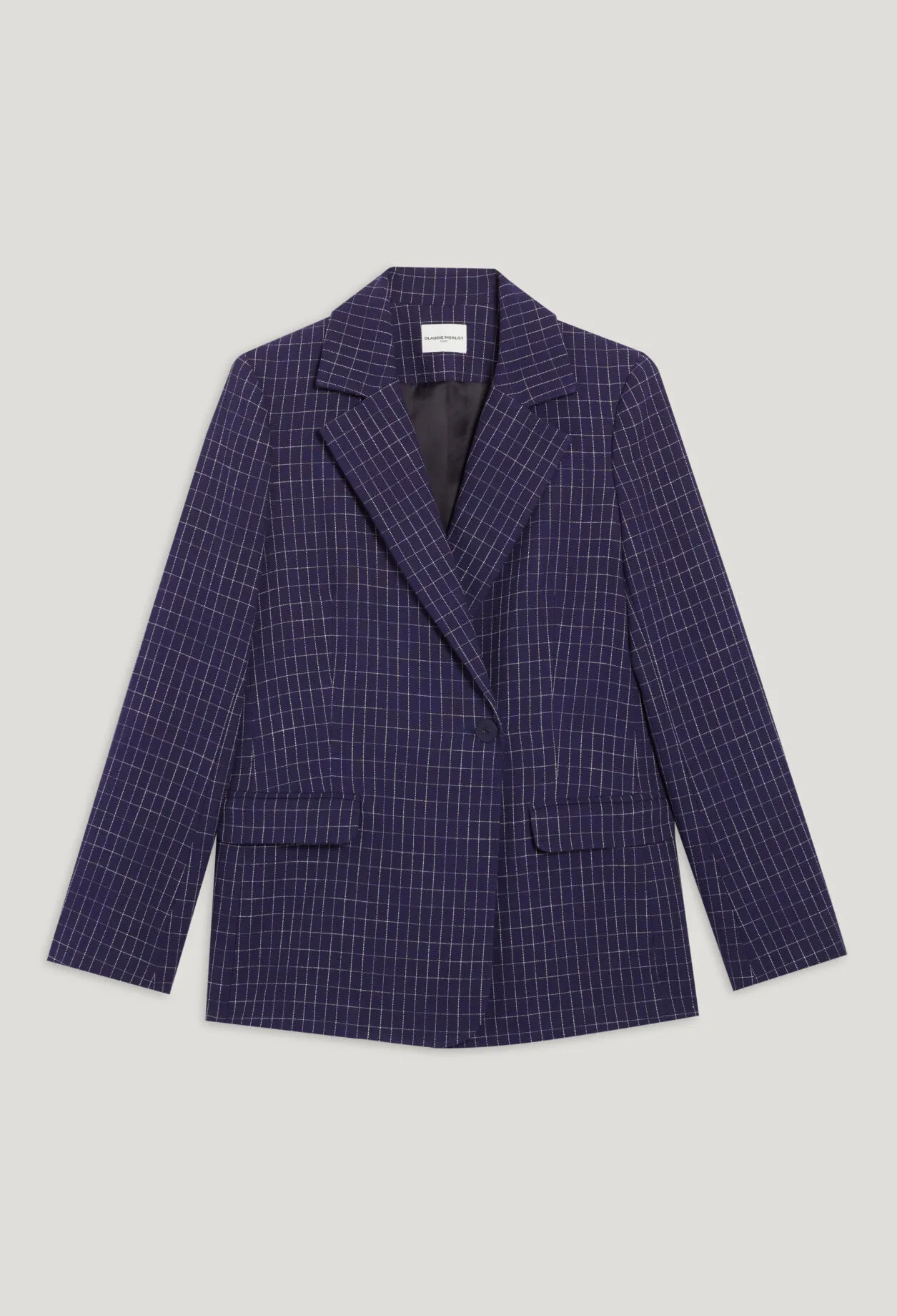 Veste tailleur carreaux indigo | Claudie FR