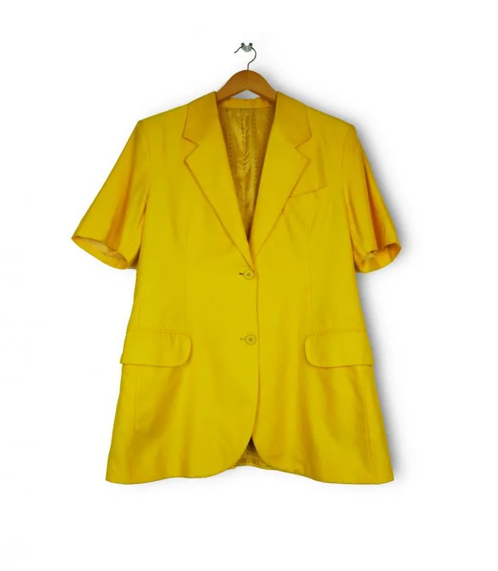 Veste tailleur manches courtes jaune