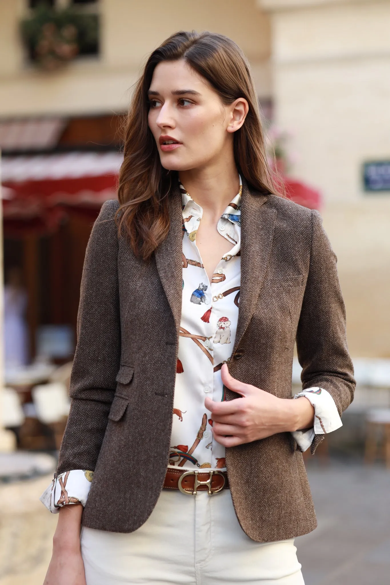 Veste Vesnove en laine - Chevron Marron