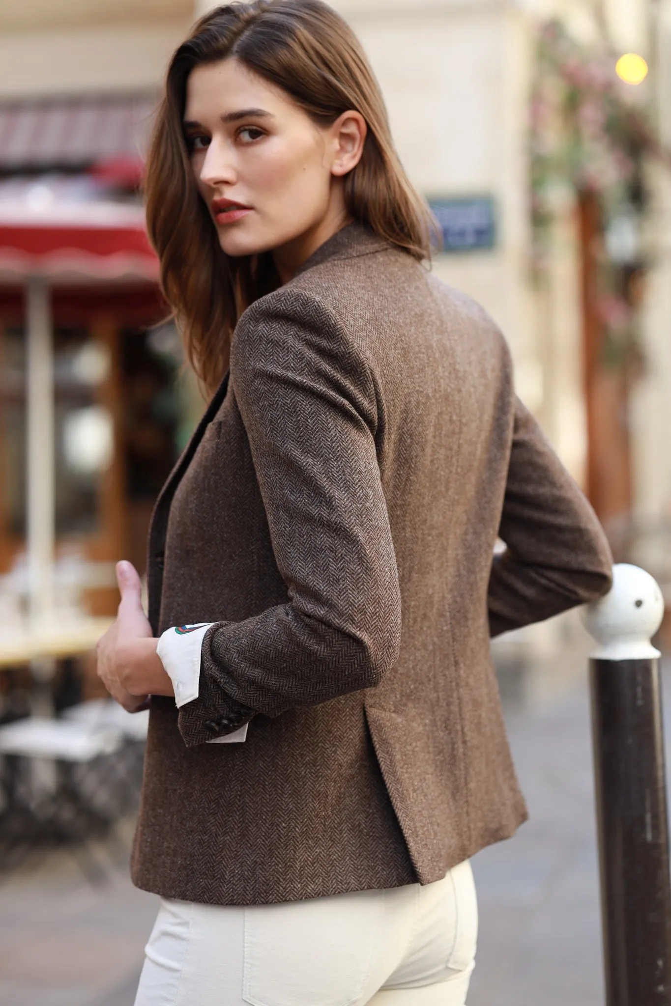 Veste Vesnove en laine - Chevron Marron